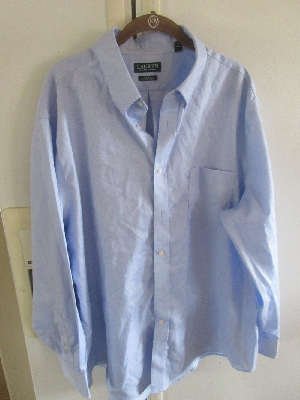 Lauren Ralph Lauren Mens Classic Fit blue stretch Shirt size 18 34/35 2xl